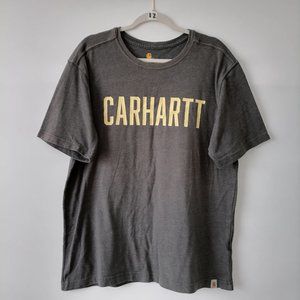 Carhartt Mens Gray Short Sleeve Round Neck Relaxed Fit Logo T Shirt Size L